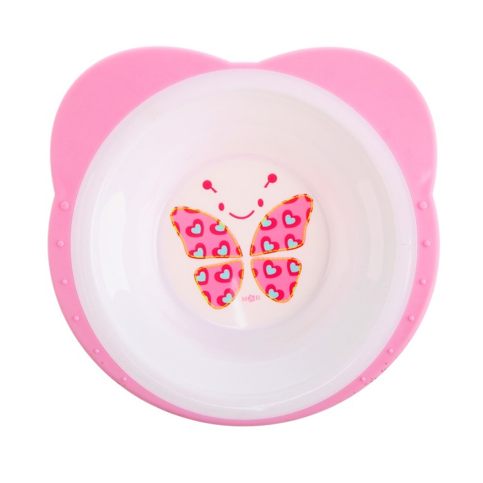 Набор посуды «Бабочка», 3 предмета: тарелка на присоске 250 мл, вилка, ложка 