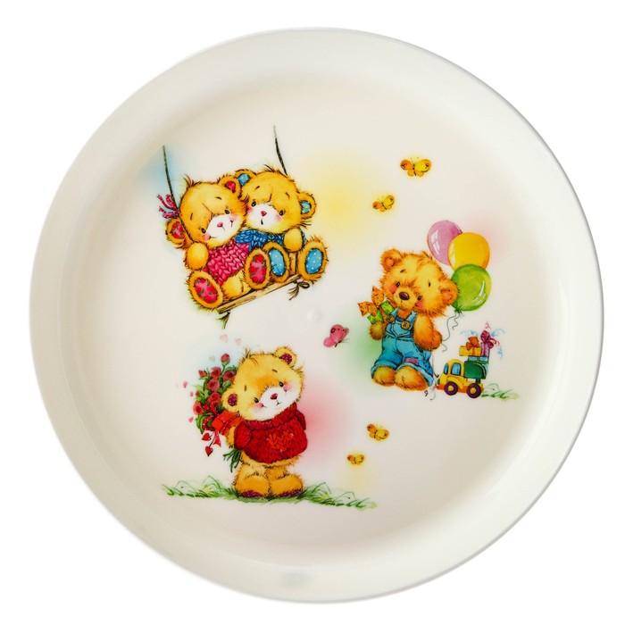 Набор детской посуды Bears, 3 предмета: тарелка 450 мл, миска 430 мл, стакан 270 мл, от 6 мес. 