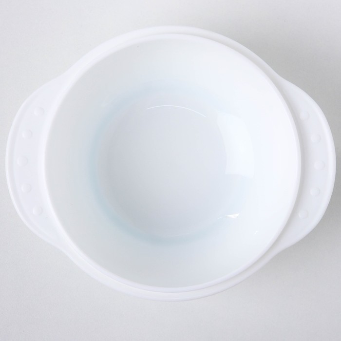 Набор для кормления, 3 предмета: миска на присоске 400 мл, крышка, ложка, цвет голубой 