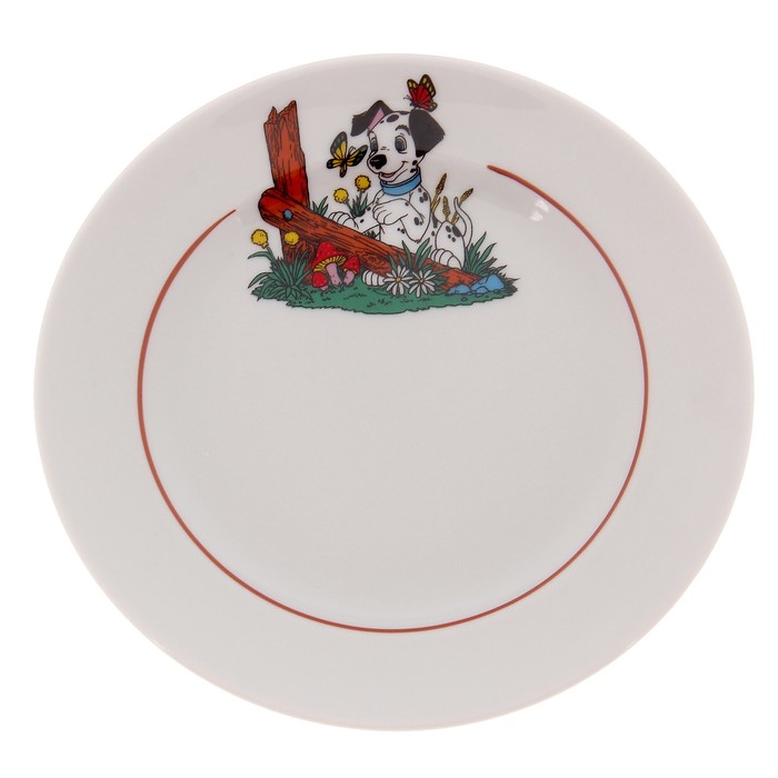Набор посуды "Далматинцы", 3 предмета: кружка 200 мл, тарелка глубокая 230 мл 20 см, тарелка мелкая 17 см, рисунок МИКС 