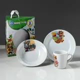 Набор посуды "Детство"алфавит  деколь, 3 предмета 