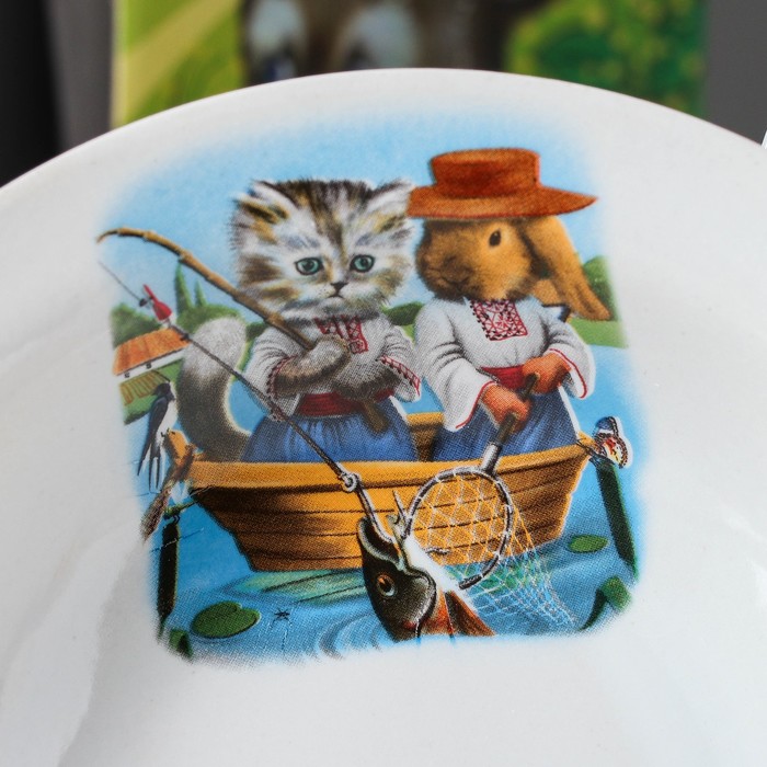 Набор посуды "Детство" коты, деколь, 3 предмета, микс 