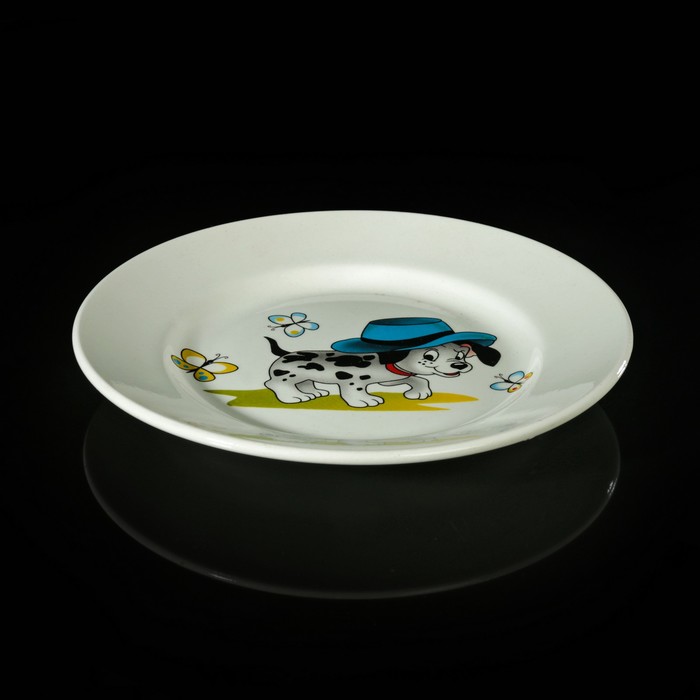 Набор детской посуды "Озорные щенки", 3 предмета: тарелка 17,5 см, миска 250 мл (17,5 см), кружка 260 мл, рисунок МИКС 