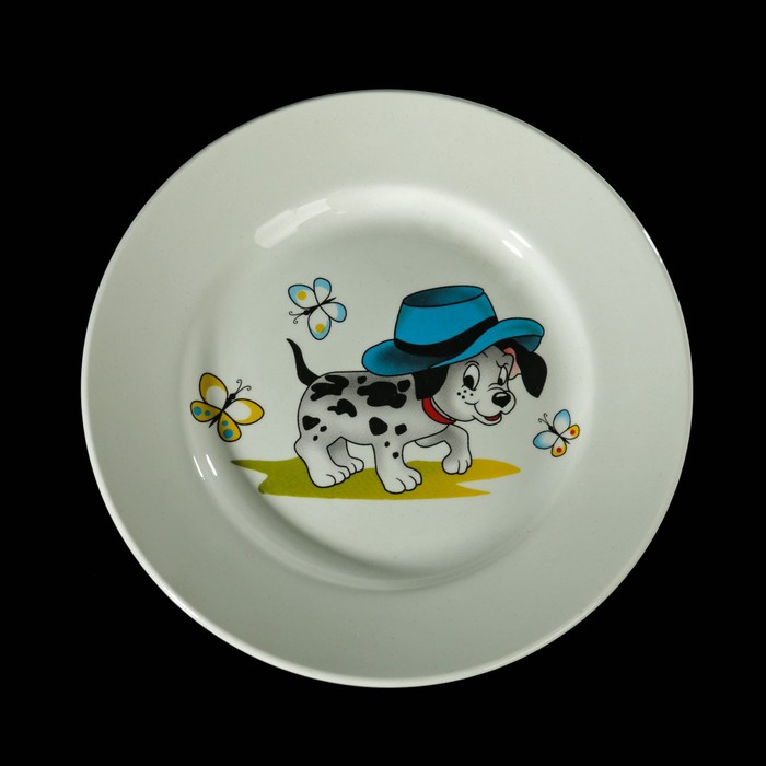 Набор детской посуды "Озорные щенки", 3 предмета: тарелка 17,5 см, миска 250 мл (17,5 см), кружка 260 мл, рисунок МИКС 