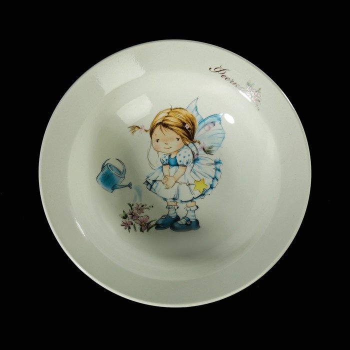 Набор детской посуды "Феечки", 3 предмета: тарелка 17,5 см, миска 250 мл (d=17,5 см), кружка 260 мл, рисунок МИКС 