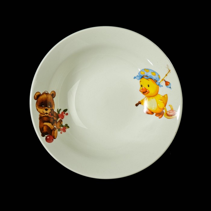 Набор детской посуды "Утёнок, медвежонок", 3 предмета: тарелка 17,5 см, миска 250 мл (17,5 см), кружка 260 мл 