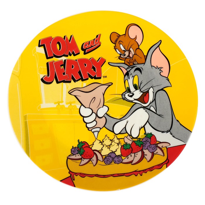 Том және Джерри ыдыс-аяқ жинағы, 3 дана: 220 мл шыны-аяқ, 19 см тәрелке, 520 мл салат ыдысы 