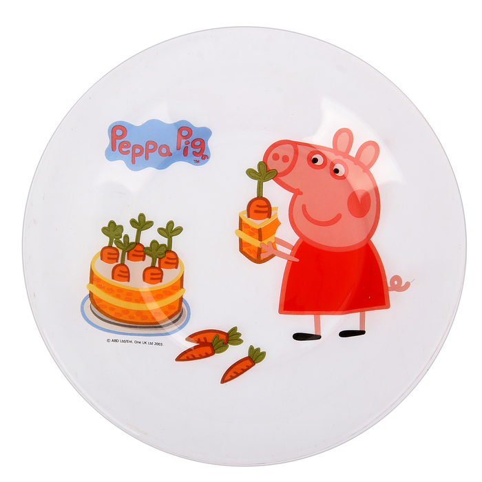 Набор посуды "Свинка Пеппа. Морковка", 3 предмета: кружка 250 мл, салатник 250 мл 13 см , тарелка 19,5 см 