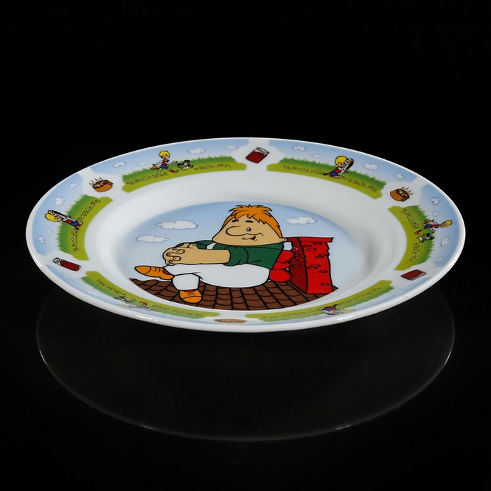 Набор посуды детский "Малыш и Карлсон": тарелка 20 см, кружка 200 мл, миска 550 мл 