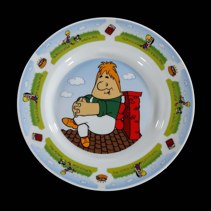 Набор посуды детский "Малыш и Карлсон": тарелка 20 см, кружка 200 мл, миска 550 мл 