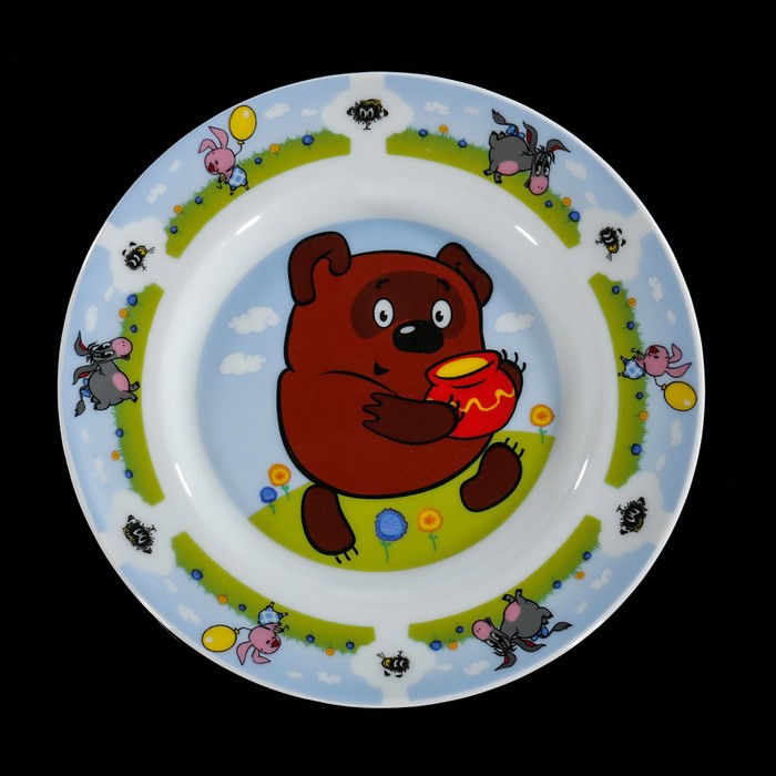 Набор посуды детской "Винни Пух": тарелка 20 см, кружка 200 мл, миска 550 мл 