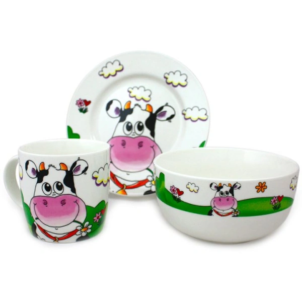 Набор детской посуды Акку Коровка 3 пр. (7310А)