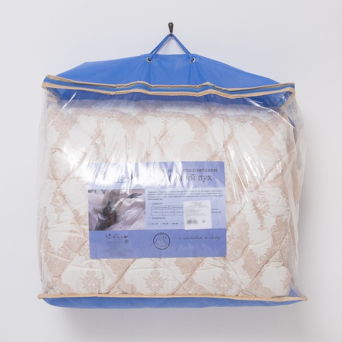Одеяло Стандарт  "Узор" лебяжий пух 2,0сп 170х205 см, тик100% п/э 