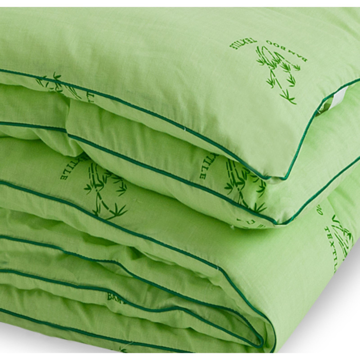 Одеяло тёплое "Бамбук", размер 140х205 см, поплин, салатовый 