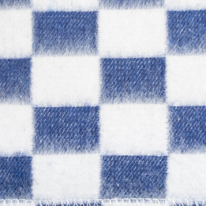 Одеяла байковое 140х205, клетка звездочка, синий, 80% хлопок, 20% полиэстер 