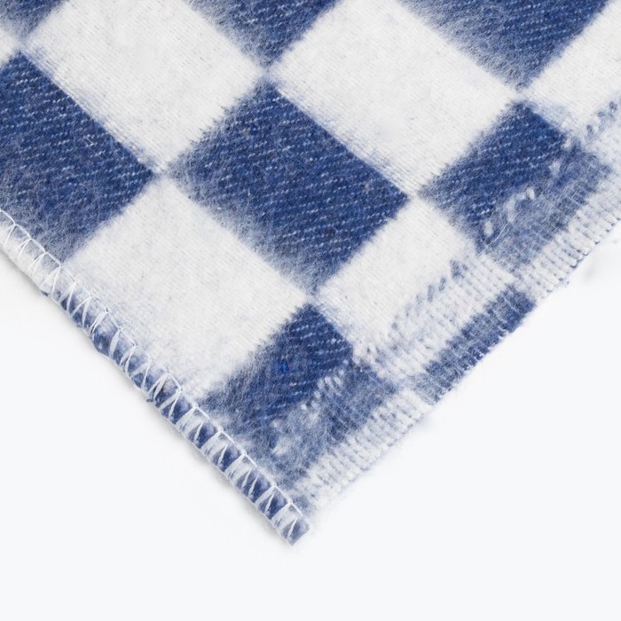 Одеяла байковое 140х205, клетка звездочка, синий, 80% хлопок, 20% полиэстер 