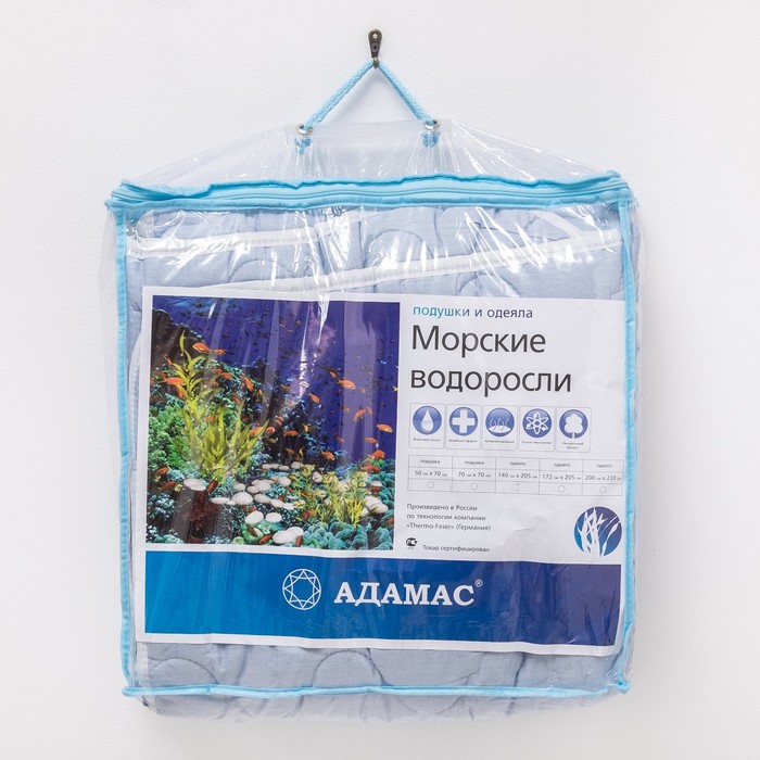 Одеяло всесезонное Адамас "Морские водоросли", размер 172х205 ± 5 см, 300гр/м2, чехол тик 