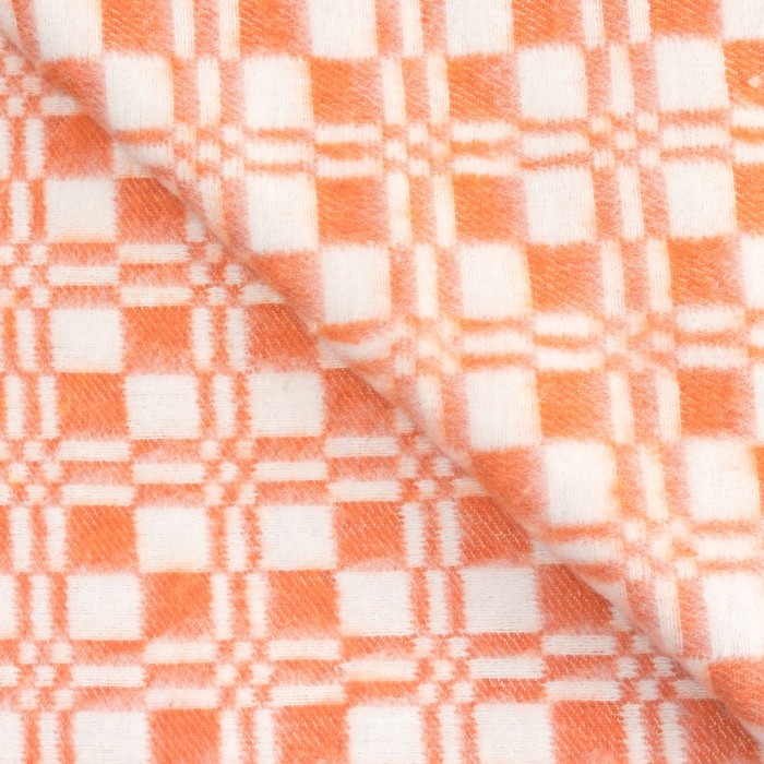 Одеяла байковое 140х205, клетка звездочка, оранжевый, 80% хлопок, 20% полиэстер 