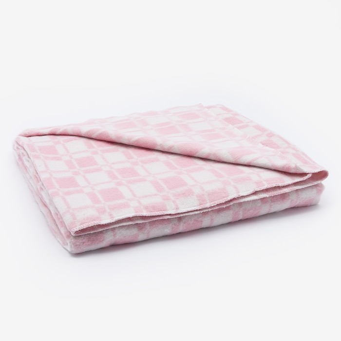 Одеяла х/б 140х205 см, клетка звездочка, розовый, 80%хлопок, 20% п/э 