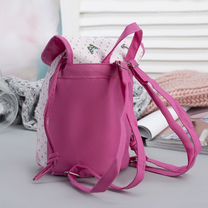 Рюкзак детский, отдел на шнурке, цвет розовый 