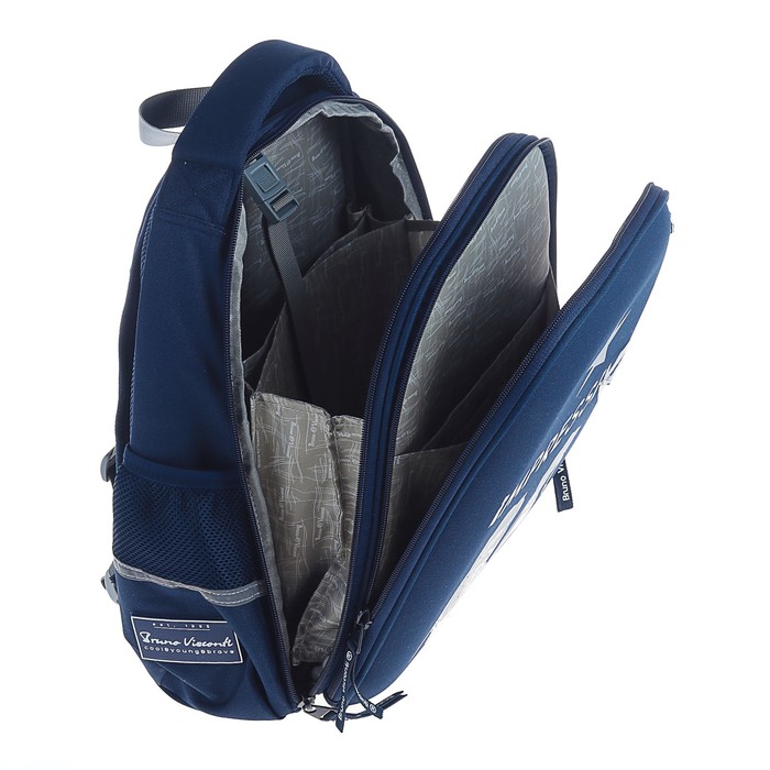 Рюкзак каркасный Bruno Visconti 38 х 30 х 20 см, «Кеды серый», синий 