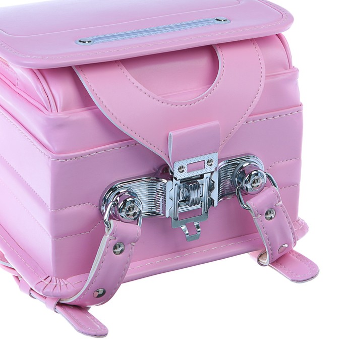 Ранец с клапаном, аналог Рандосеру, 35 х 24 х 18, кожзам, для девочки, розовый, в подарочной коробке 