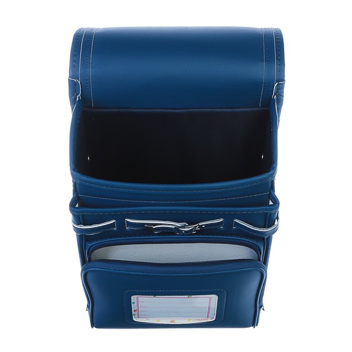 Ранец с клапаном, аналог Рандосеру, 35 х 24 х 18, кожзам, тёмно-синий, в подарочной коробке 