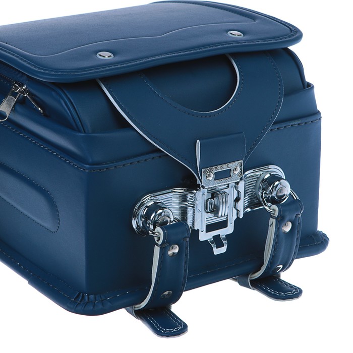 Ранец с клапаном, аналог Рандосеру, 35 х 24 х 18, кожзам, тёмно-синий, в подарочной коробке 