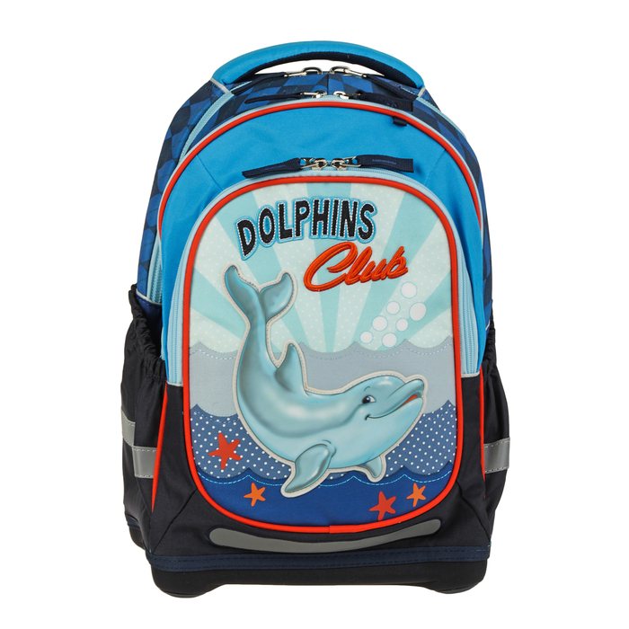 Рюкзак школьный эргономичная спинка Target 44*32*17 «Дельфин», синий/голубой 17309 
