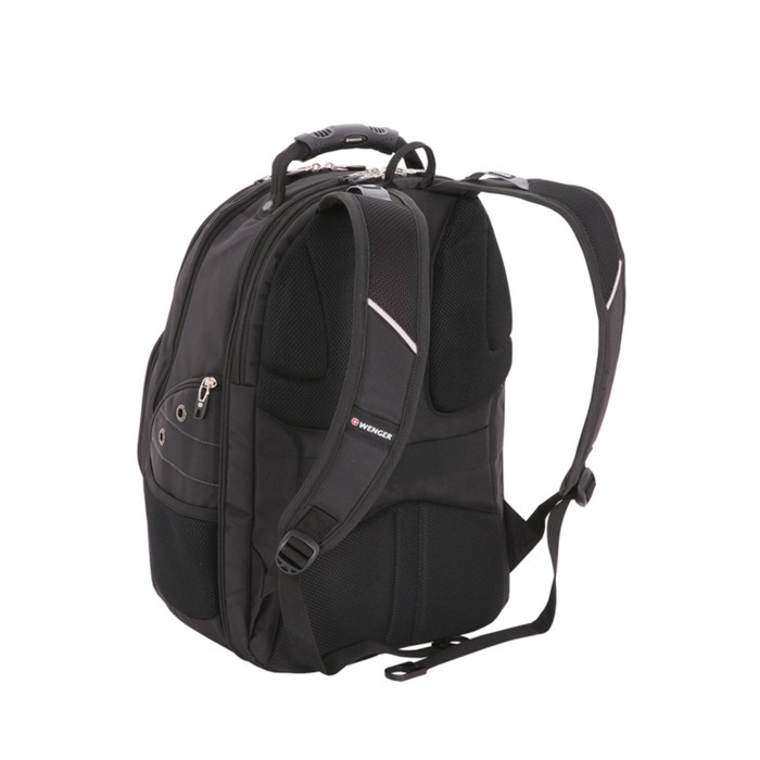 Рюкзак Wenger 15, чёрный/серебристый, полиэстер, 900D/600D/искуственная кожа, 47 x 18 x 34 см, 29 л 