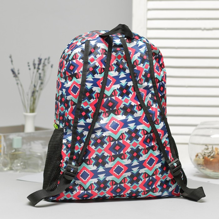 Рюкзак складной, отдел на молнии, наружный карман, 2 боковые сетки, цвет разноцветный 