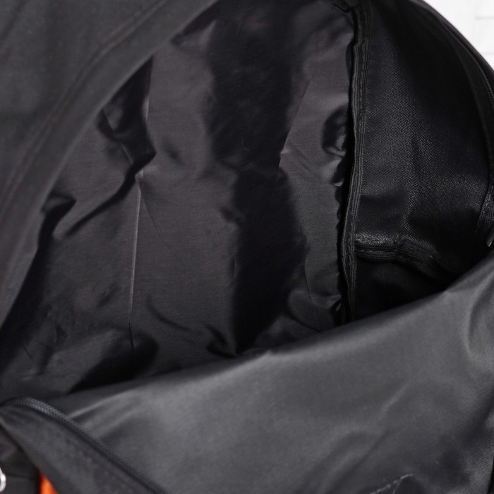 Рюкзак молодёжный, отдел на молнии, наружный карман, цвет чёрный/оранжевый 