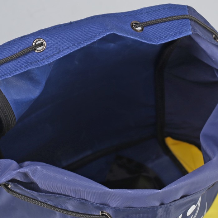 Рюкзак молодёжный, отдел на шнурке, цвет синий/жёлтый 