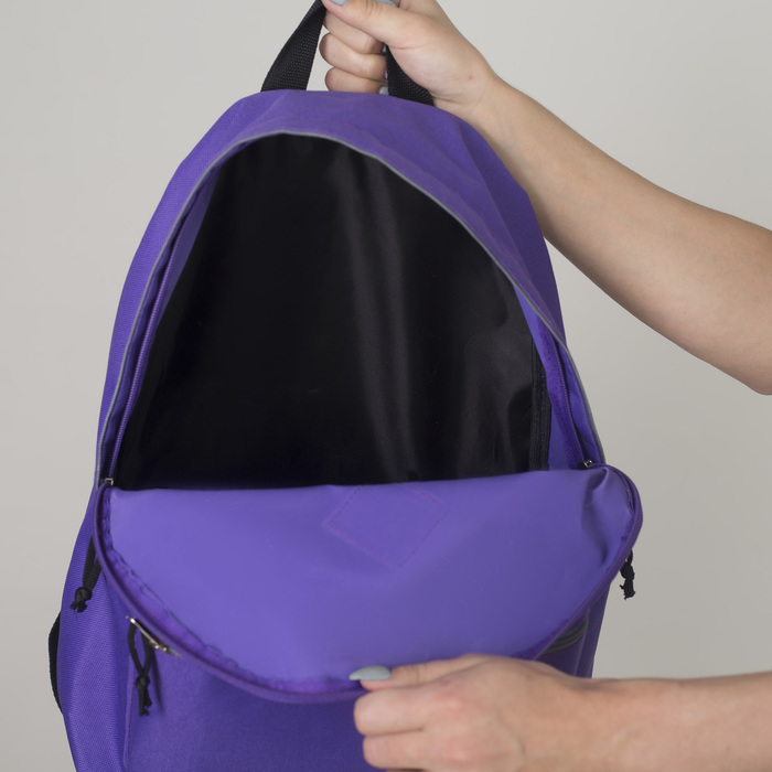 Рюкзак молодёжный, отдел на молнии, наружный карман, цвет фиолетовый 
