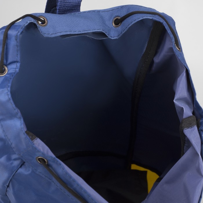 Рюкзак, отдел на стяжке шнурком, цвет синий/жёлтый 