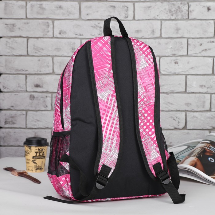 Рюкзак школьный, отдел на молнии, наружный карман, 2 боковых сетки, цвет малиновый 