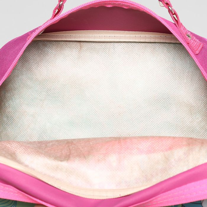 Рюкзак школьный, 2 отдела на молниях, 2 наружных кармана, цвет розовый/зелёный 