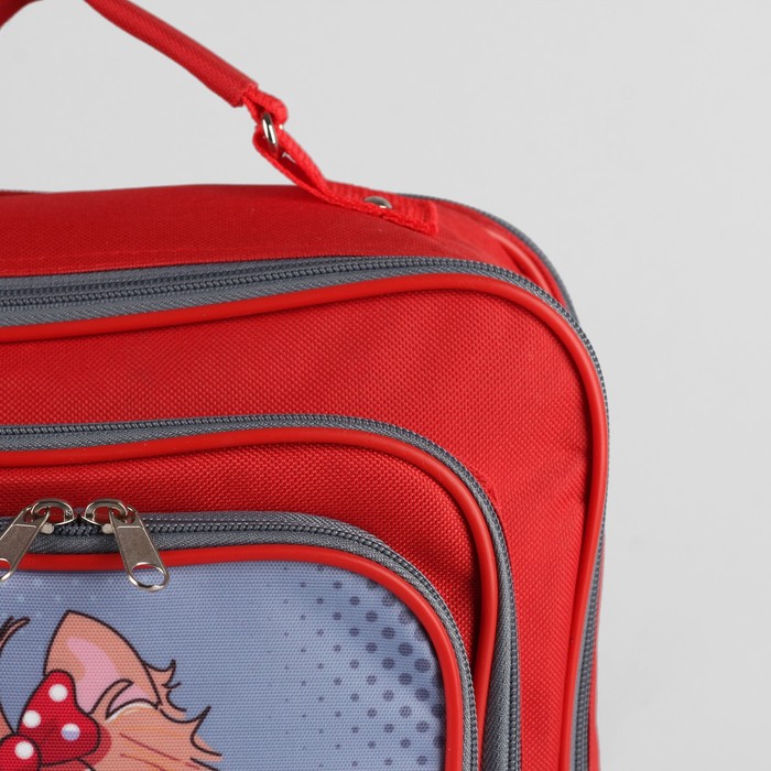 Рюкзак школьный, 2 отдела на молниях, 2 наружных кармана, цвет красный 