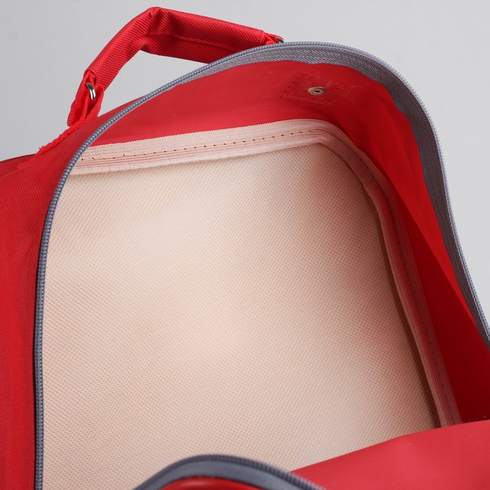 Рюкзак школьный, 2 отдела на молниях, 2 наружных кармана, цвет красный 
