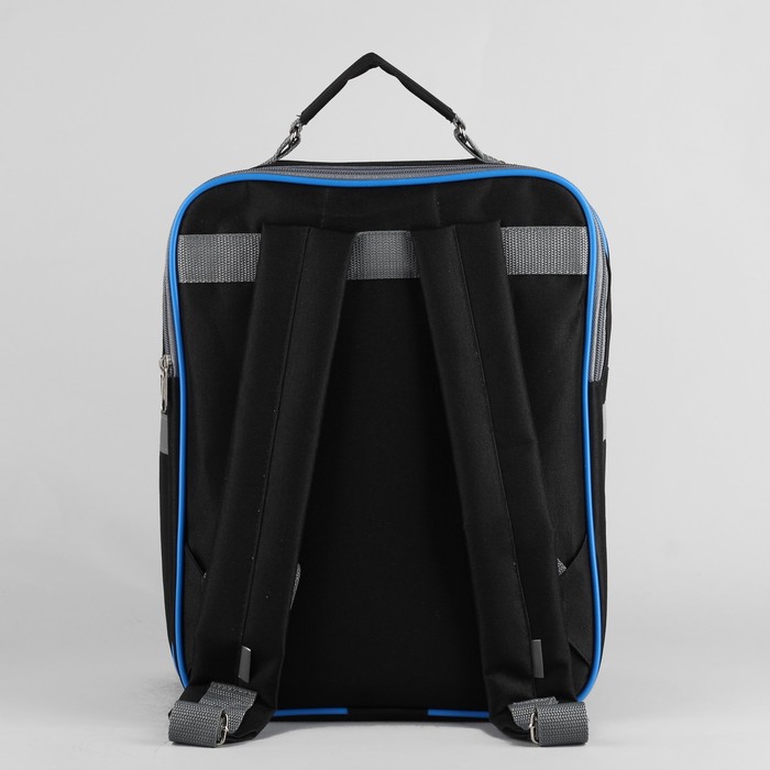 Рюкзак школьный, 2 отдела на молниях, 2 наружных кармана, цвет чёрный 