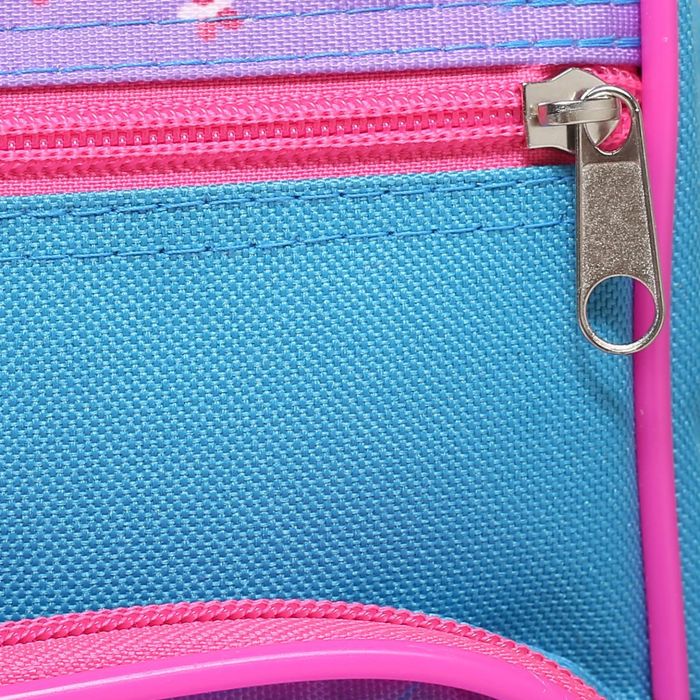 Рюкзак школьный, 2 отдела на молниях, 2 наружных кармана, цвет сиреневый/голубой 