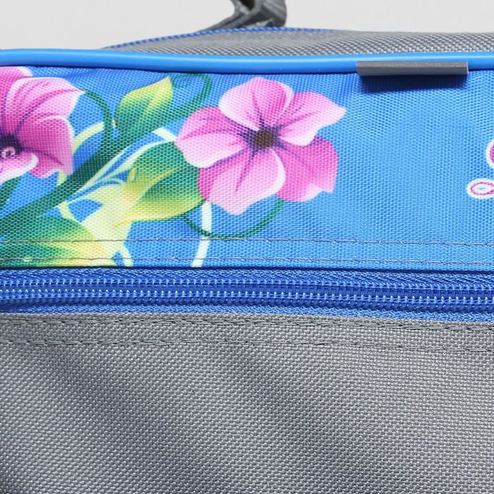 Рюкзак школьный, 2 отдела на молниях, 2 наружных кармана, цвет голубой/серый 