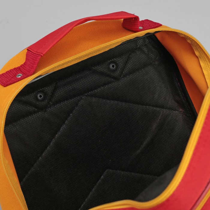 Рюкзак школьный, отдел на молнии, 2 наружных кармана, цвет красный/жёлтый 