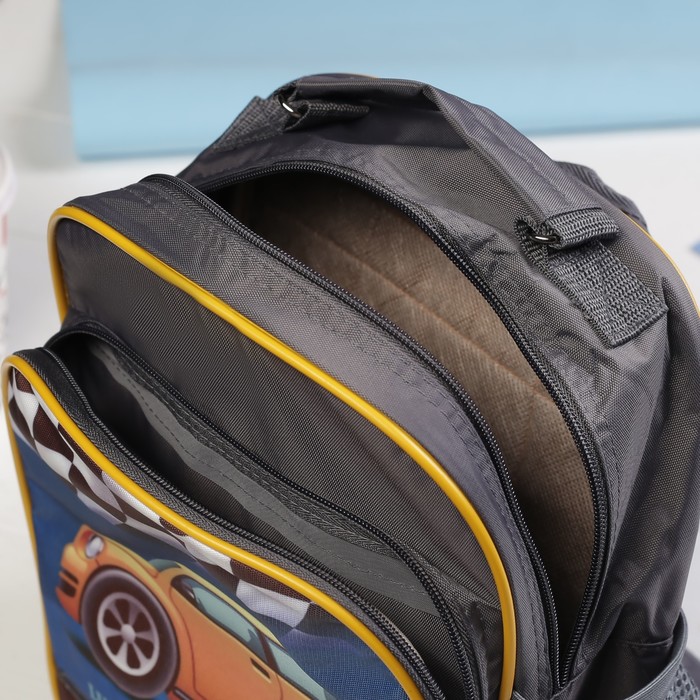 Рюкзак детский, отдел на молнии, 3 наружных кармана, цвет серый 