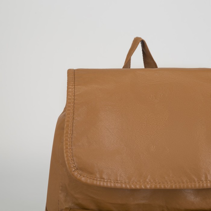 Рюкзак молодёжный, отдел на шнурке, 2 наружных кармана, 2 боковых кармана, цвет коричневый 