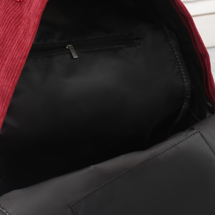 Рюкзак молодёжный, отдел на молнии, наружный карман, цвет бордовый 