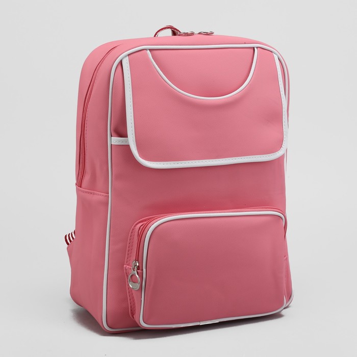 Рюкзак молодёжный, отдел на молнии, 2 наружных кармана, цвет розовый 