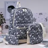 Рюкзак школьный, набор, сумка, косметичка, цвет синий  - фото 2