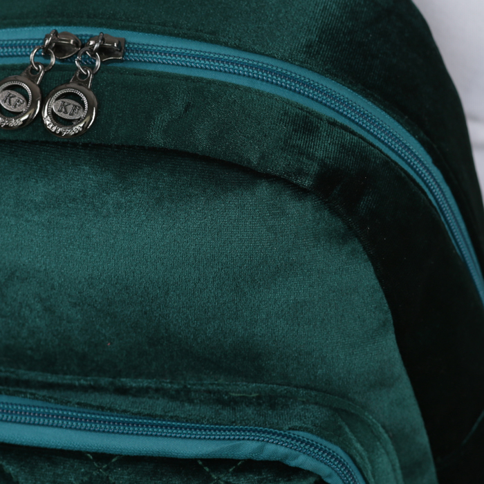 Рюкзак молодёжный, отдел на молнии, 2 наружных кармана, цвет зелёный 