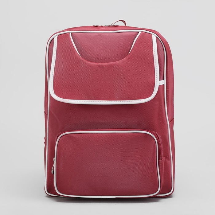 Рюкзак молодёжный, отдел на молнии, 2 наружных кармана, цвет бордовый 